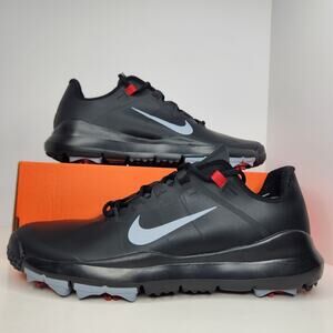 Nike TW '13 Tiger Woods Black Stealth Varsity Red Size 12 Men Golf Shoes